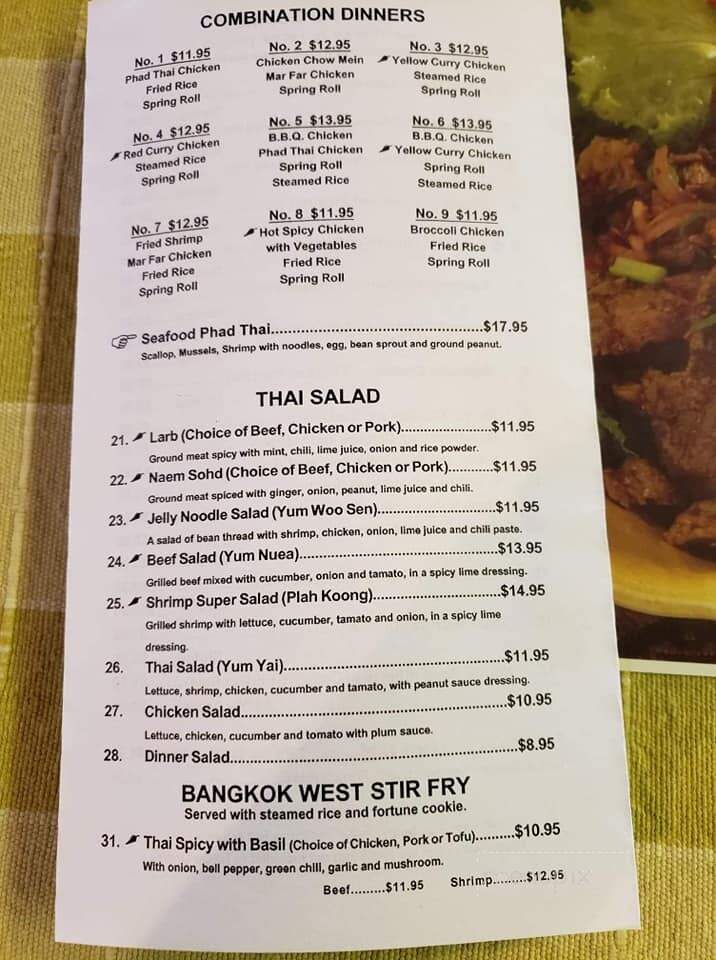 Bangkok West Cuisine - Roseburg, OR menu_pic
