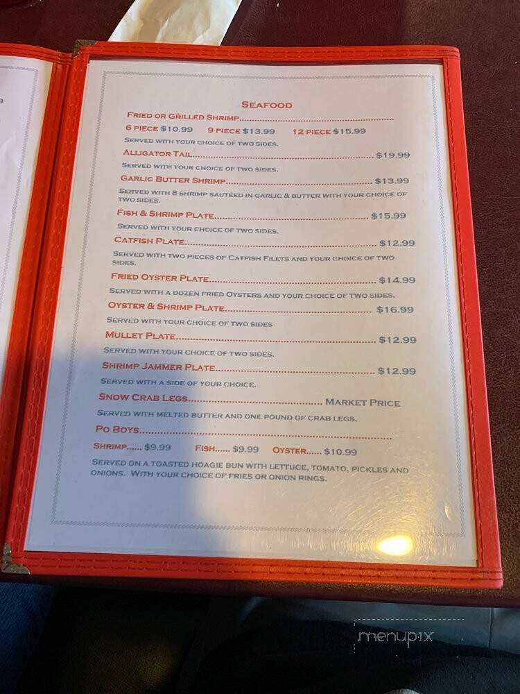 Pop's Dockside Grill - Donalsonville, GA menu_pic