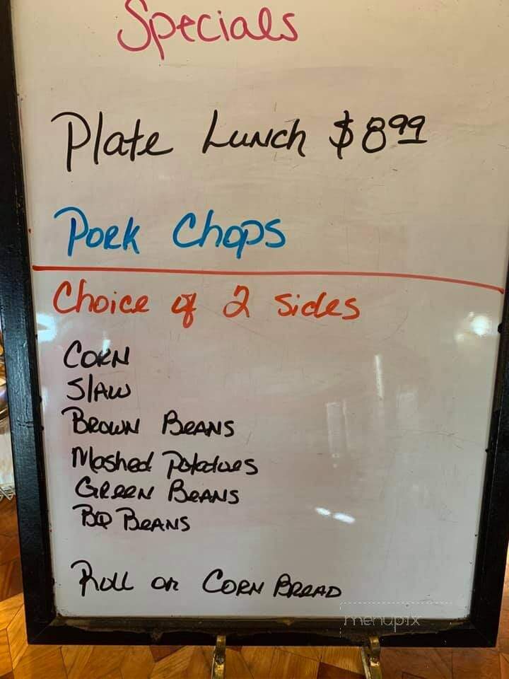 Smoke House - Newport, AR menu_pic