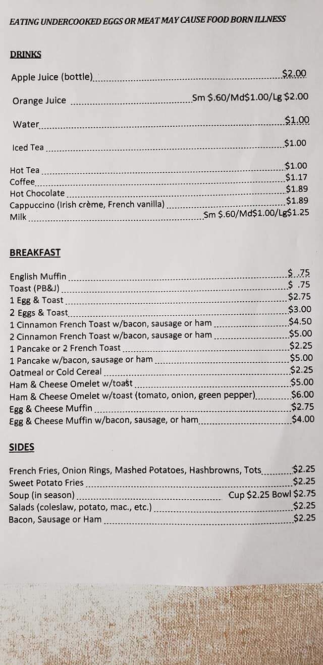 Slayton Bakery - Slayton, MN menu_pic