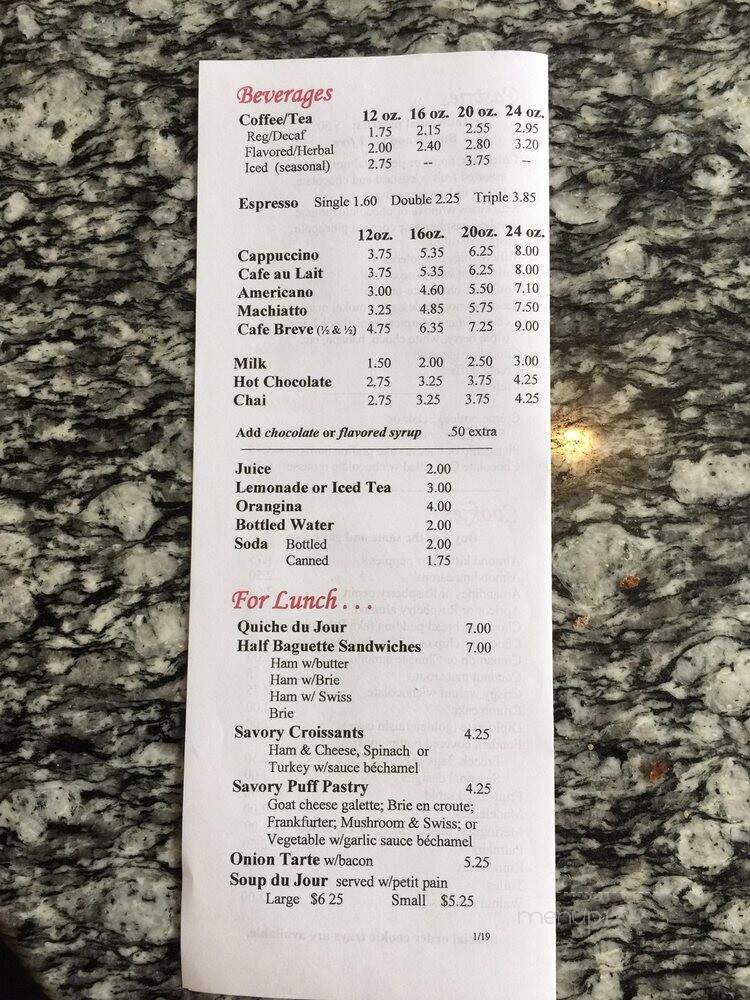 C'Est la Vie - New Hope, PA menu_pic