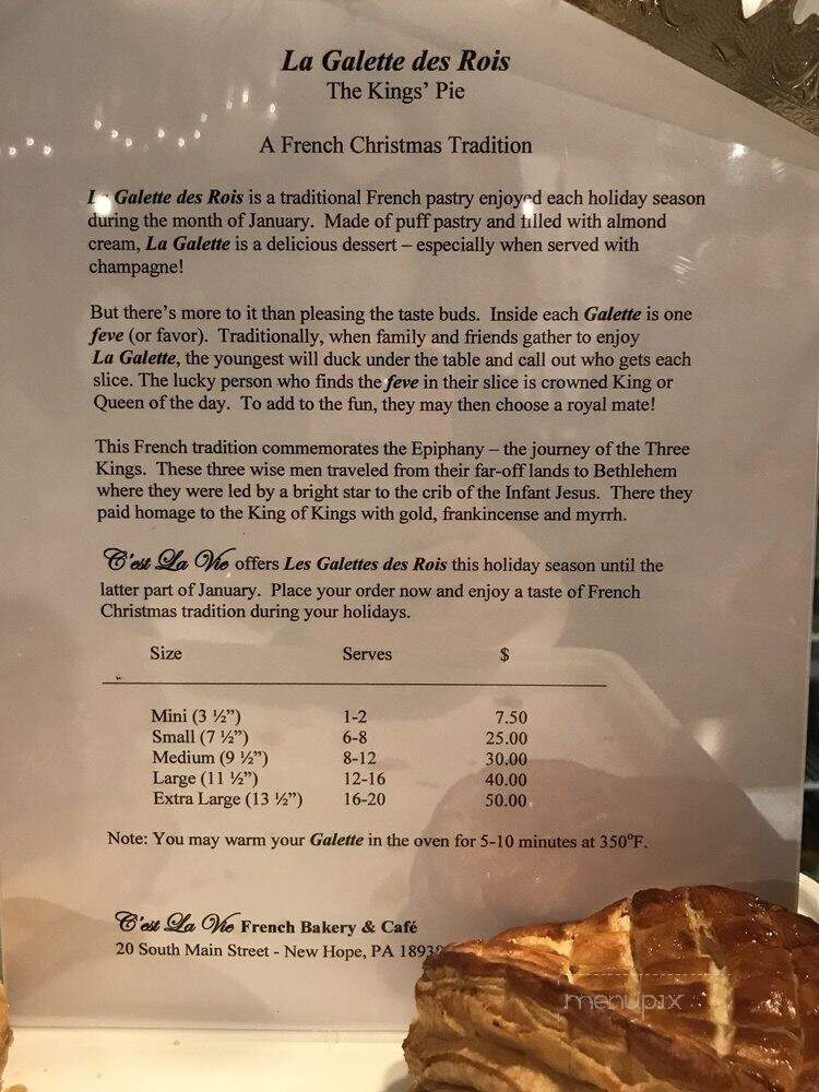C'Est la Vie - New Hope, PA menu_pic