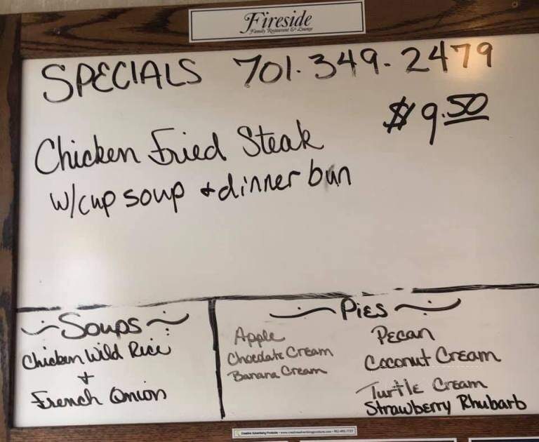 Fireside Steakhouse & Lounge - Ellendale, ND menu_pic