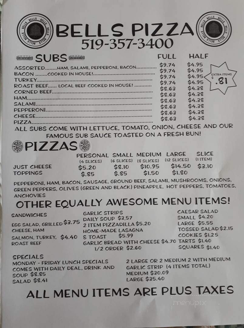 Bell's Pizza & More - North Huron, ON