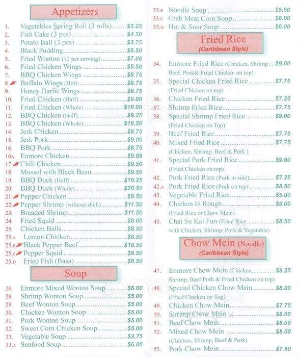 Enmore Nanking Restaurant - Concord, ON menu_pic
