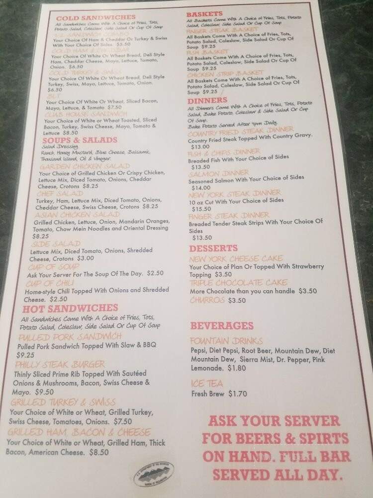 Lakefront Bar & Grill - Cascade, ID menu_pic