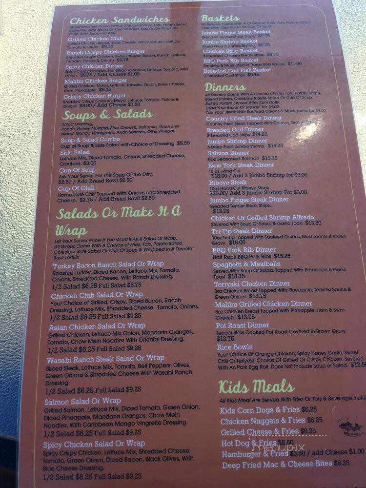 Lakefront Bar & Grill - Cascade, ID menu_pic