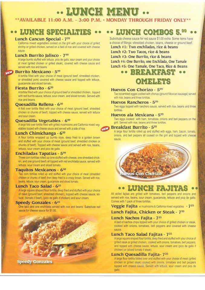 La Fiesta Mexican Grill - Central City, KY menu_pic