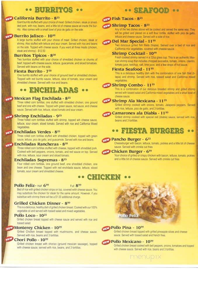 La Fiesta Mexican Grill - Central City, KY menu_pic