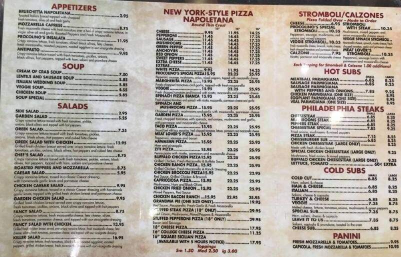 Procolino Pizza & Italian - Chestertown, MD menu_pic