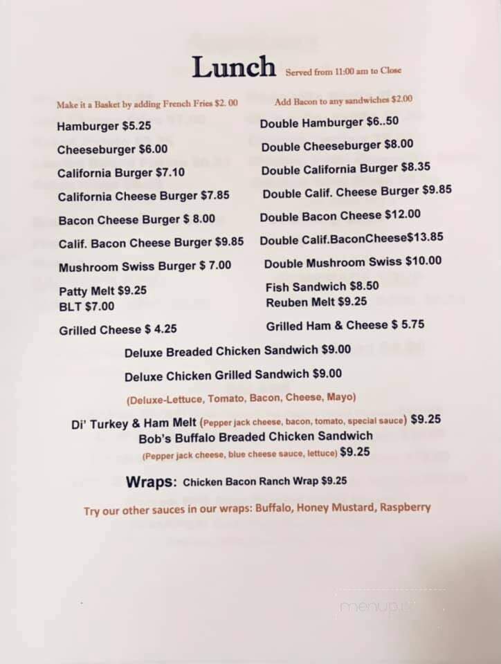 Our Place Inc - Finland, MN menu_pic