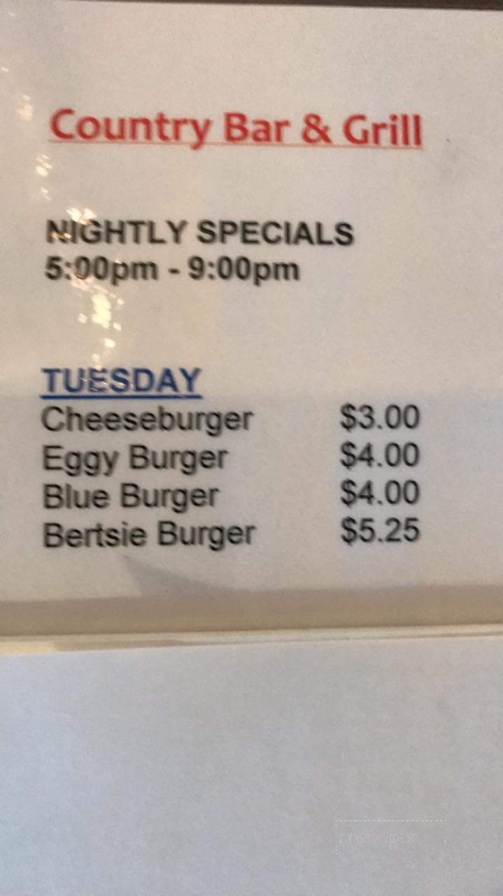 Country Bar & Grill - Plattsmouth, NE menu_pic