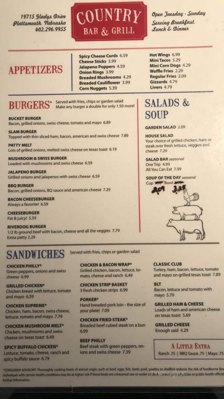 Country Bar & Grill - Plattsmouth, NE menu_pic