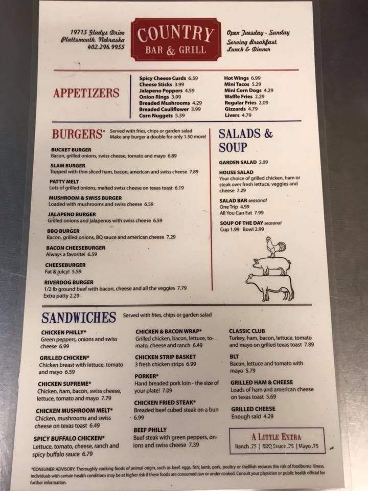 Country Bar & Grill - Plattsmouth, NE menu_pic