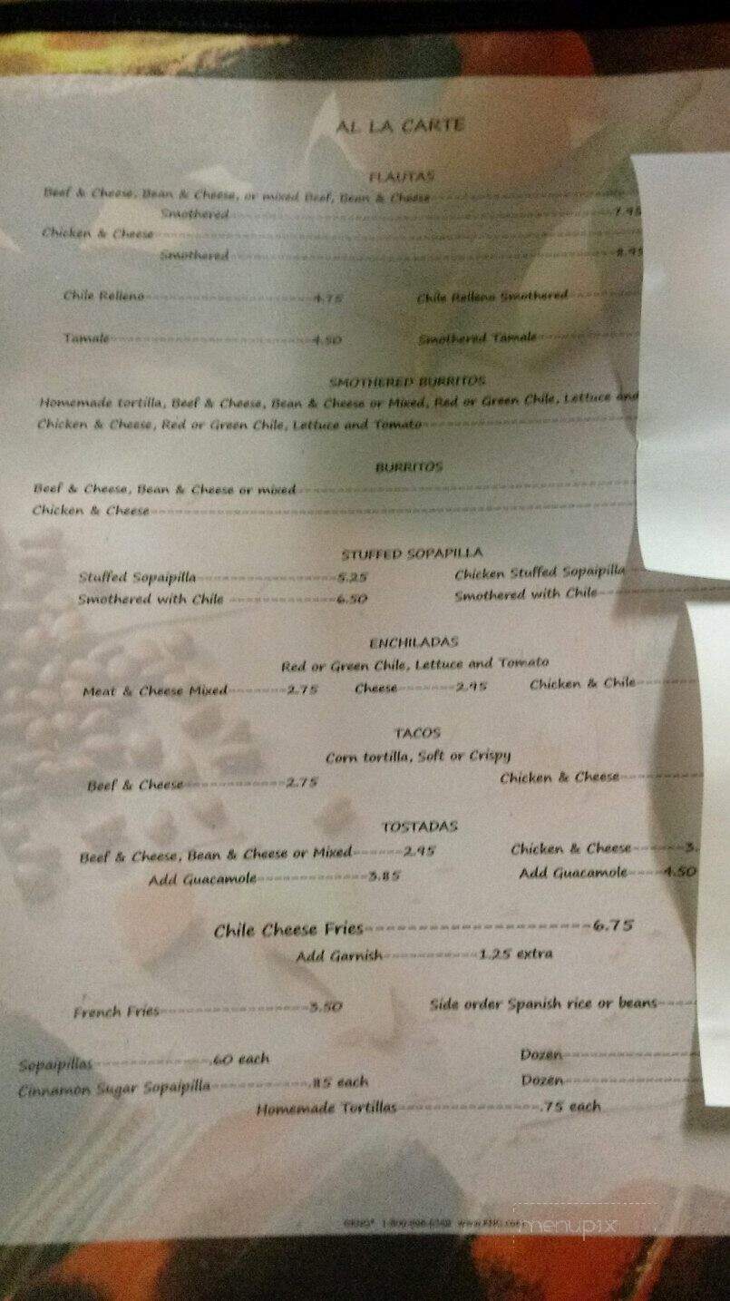 La Cosina Cafe - Raton, NM menu_pic