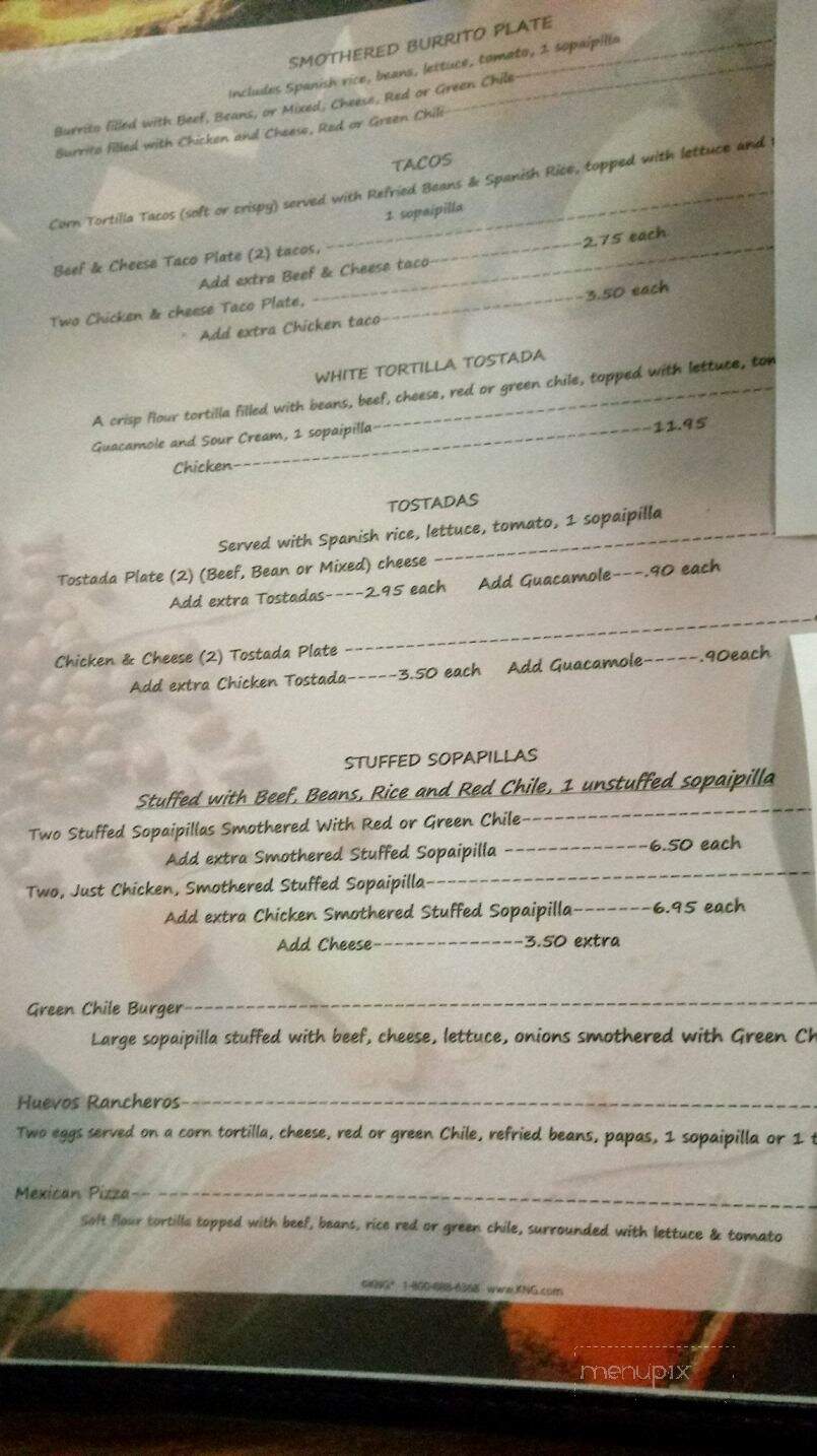 La Cosina Cafe - Raton, NM menu_pic