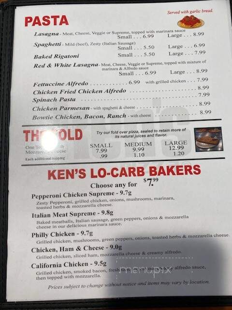 Ken's Pizza - Prague, OK menu_pic