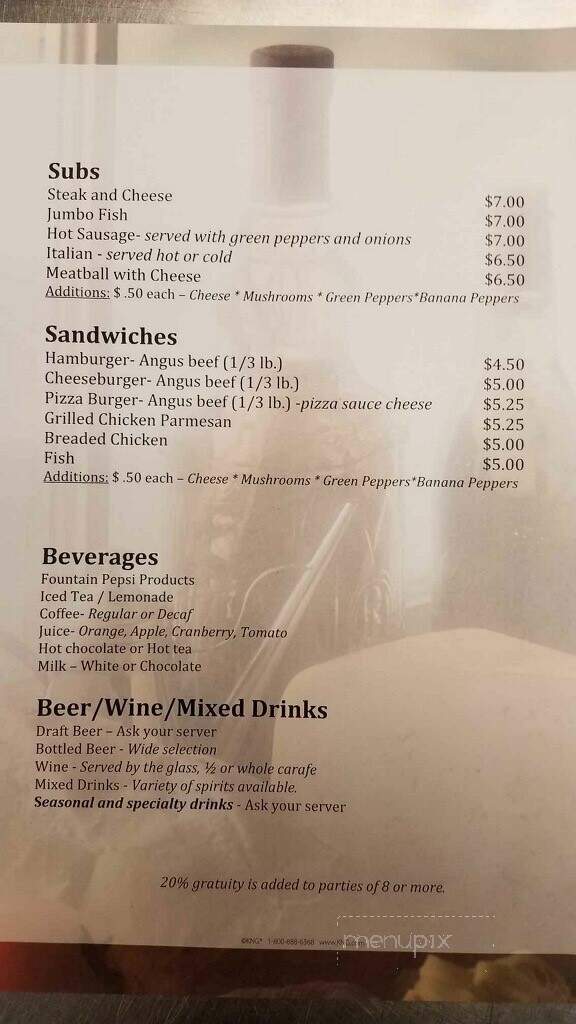 Charley's Place Restaurant - Rural Valley, PA menu_pic