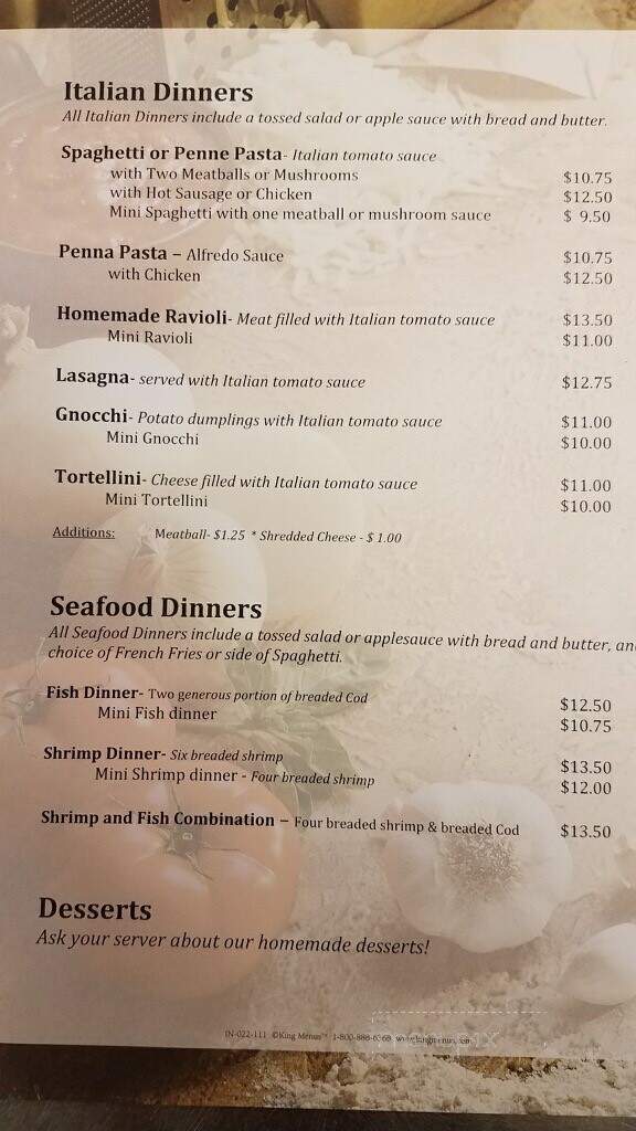 Charley's Place Restaurant - Rural Valley, PA menu_pic