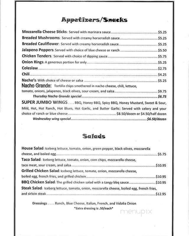 Riverfront Bar & Grill - Karthaus, PA menu_pic