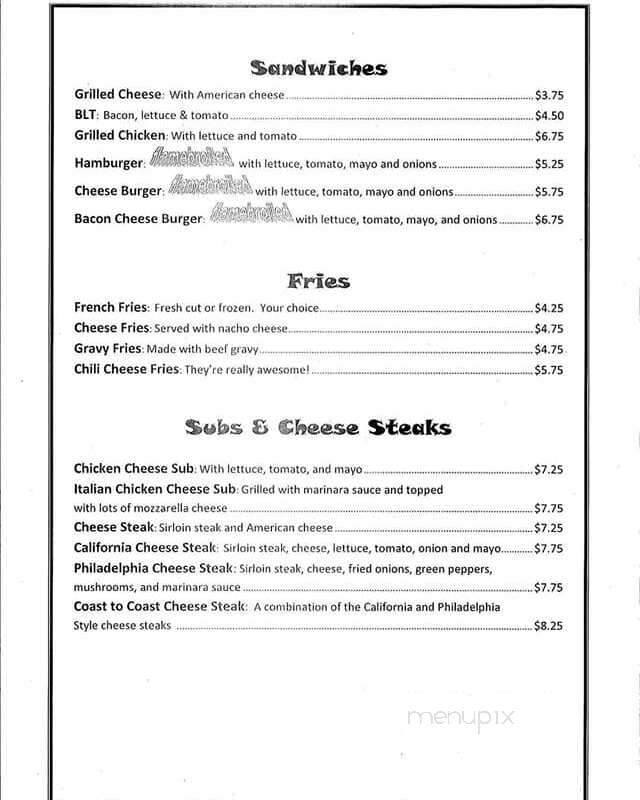 Riverfront Bar & Grill - Karthaus, PA menu_pic