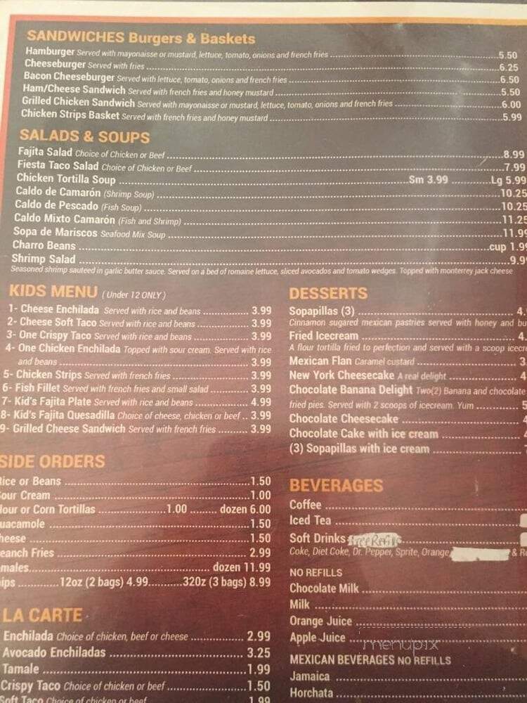 Casa Grande Mexican Grill - Jacksboro, TX menu_pic