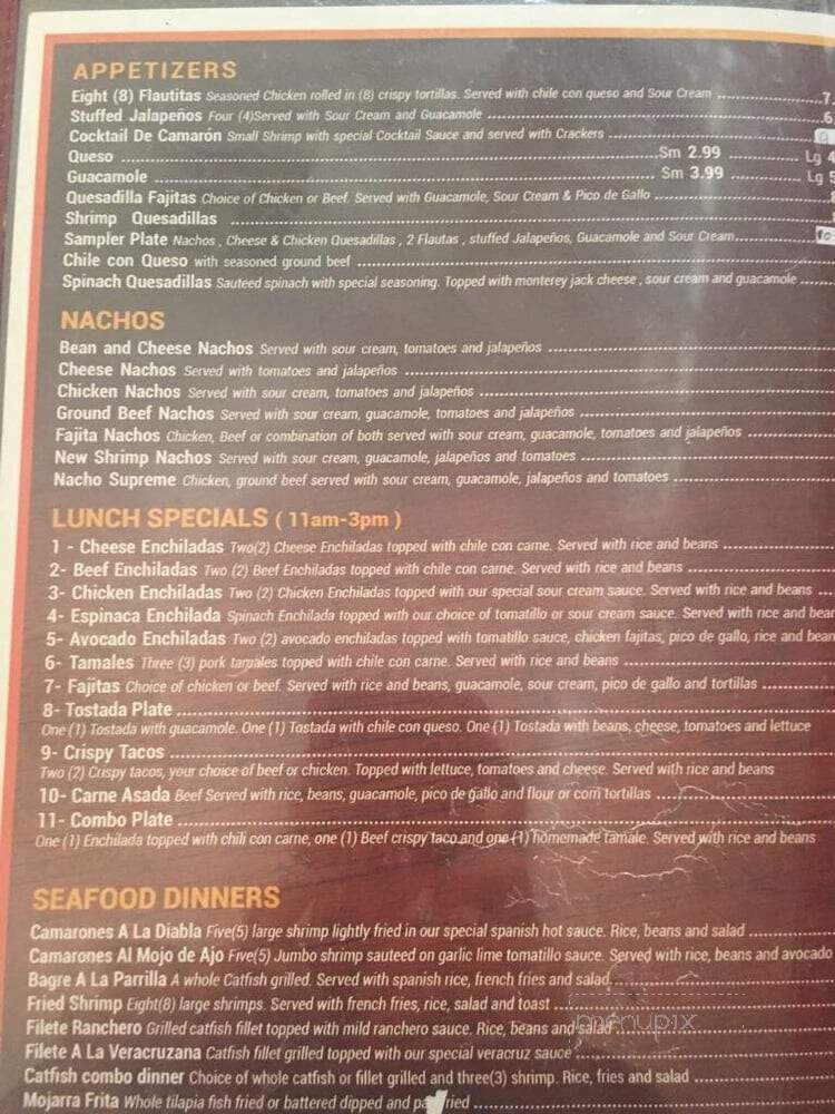 Casa Grande Mexican Grill - Jacksboro, TX menu_pic