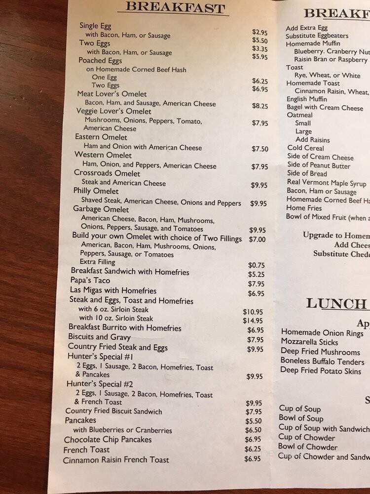 Crossroads Cafe - White River Junction, VT menu_pic