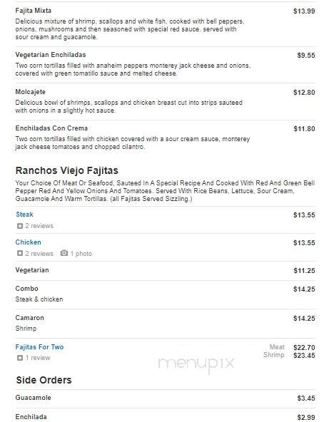 Rancho Viejo - Russellville, AL menu_pic