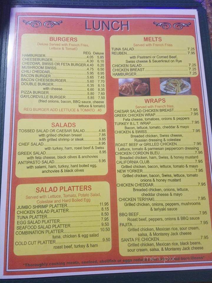 Gaylordsville Diner & Restaurant - Gaylordsville, CT menu_pic
