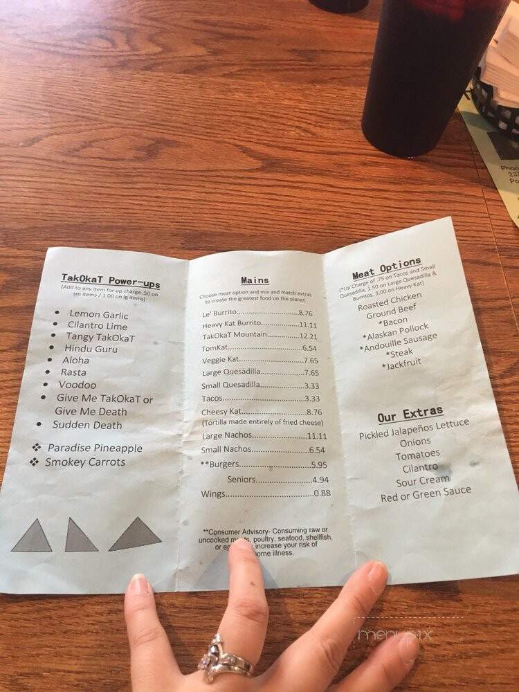 Takokat - Paw Paw, MI menu_pic