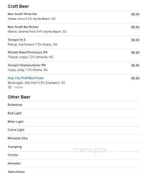 Root - Georgetown, SC menu_pic