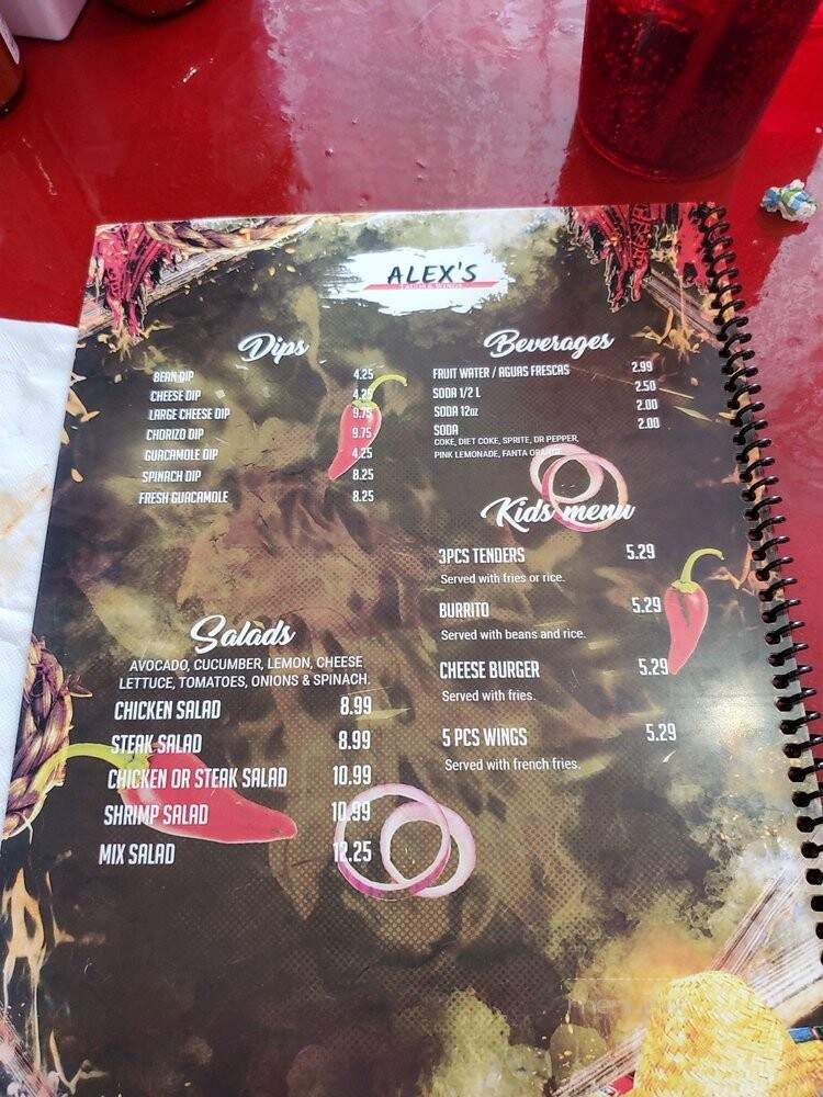 Alex's Taco's & Wings - Lewisburg, TN menu_pic