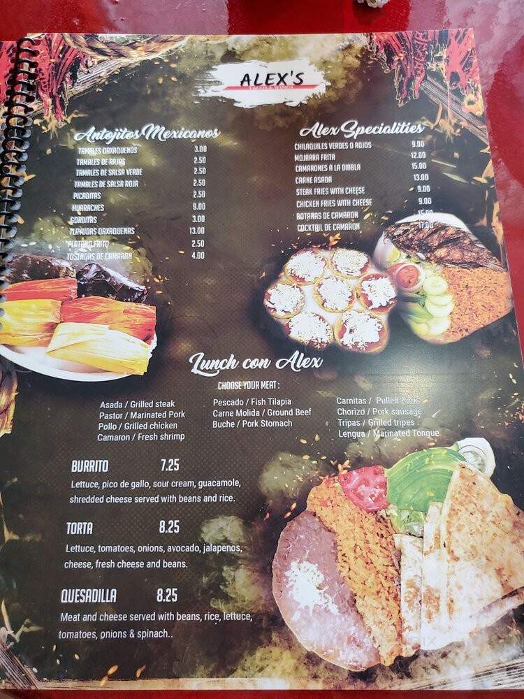 Alex's Taco's & Wings - Lewisburg, TN menu_pic