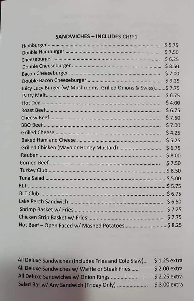 Center Lounge & Restaurant - Whiting, IN menu_pic
