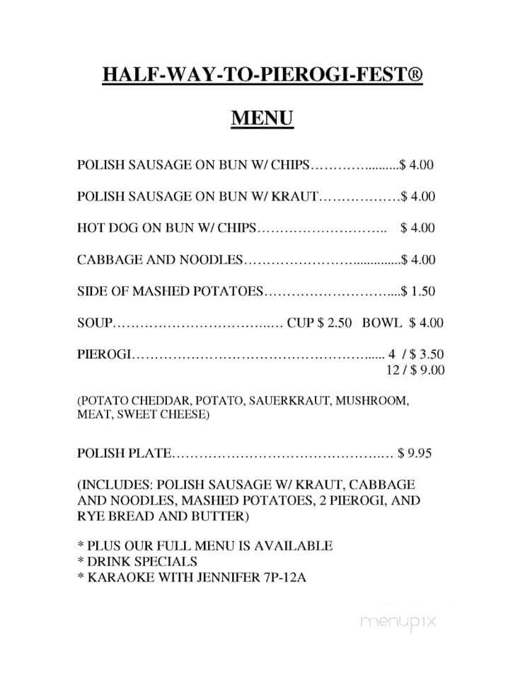 Center Lounge & Restaurant - Whiting, IN menu_pic
