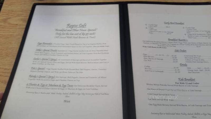 Regios Cafe - Redmond, OR menu_pic