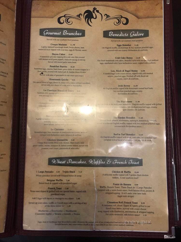 The Egg Cafe Eatery - Tallahassee, FL menu_pic