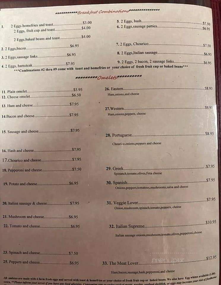 Eddie's Diner - Cranston, RI menu_pic
