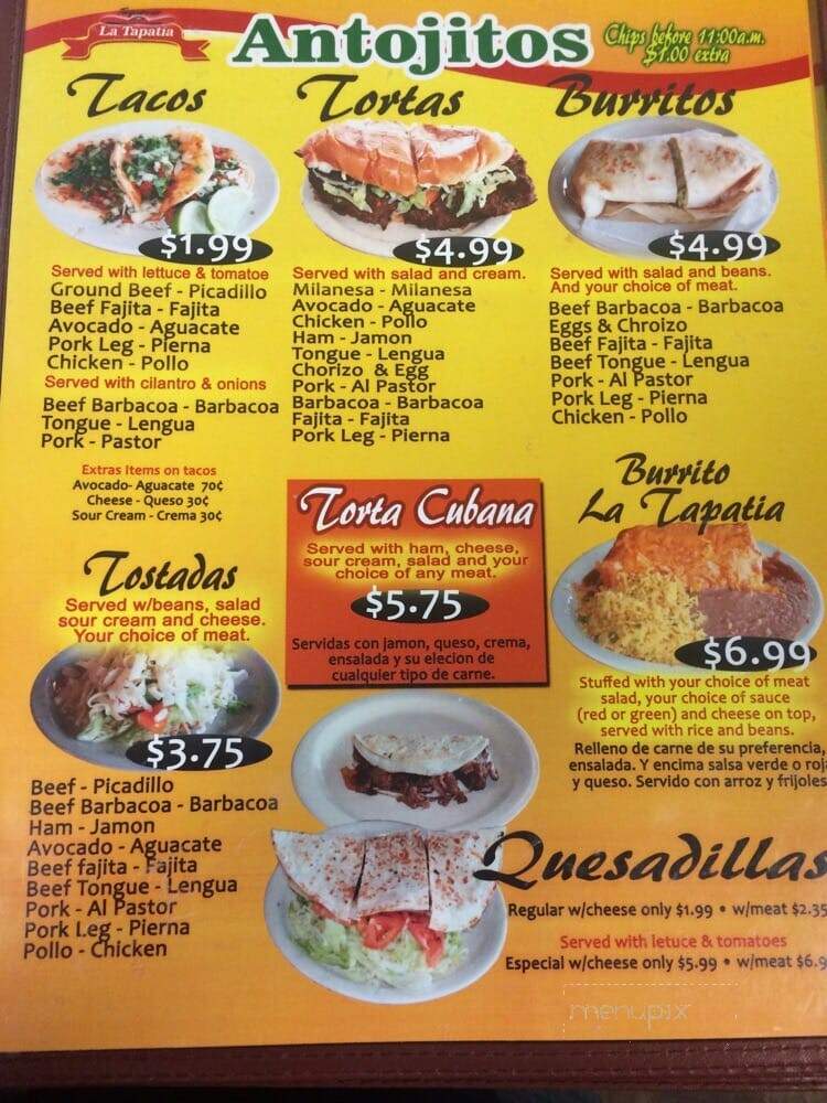 Taqueria La Tapatia - Round Rock, TX menu_pic