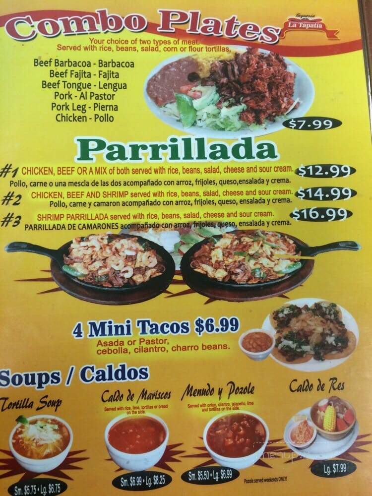 Taqueria La Tapatia - Round Rock, TX menu_pic