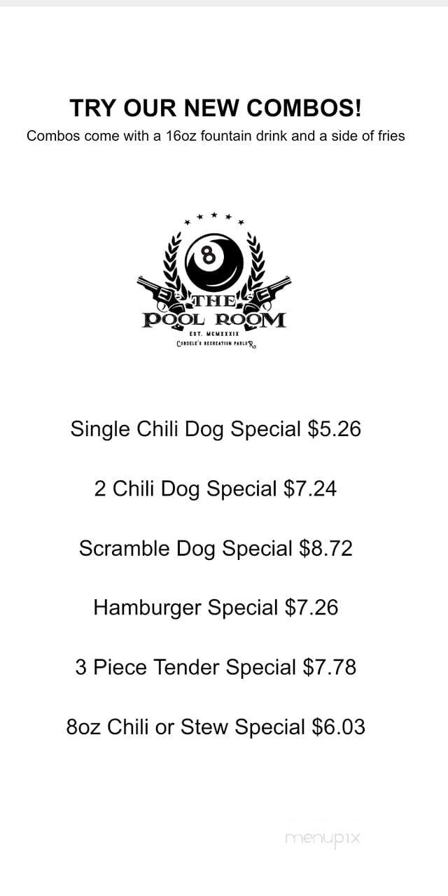 Cordele Recreation Parlor - Cordele, GA menu_pic