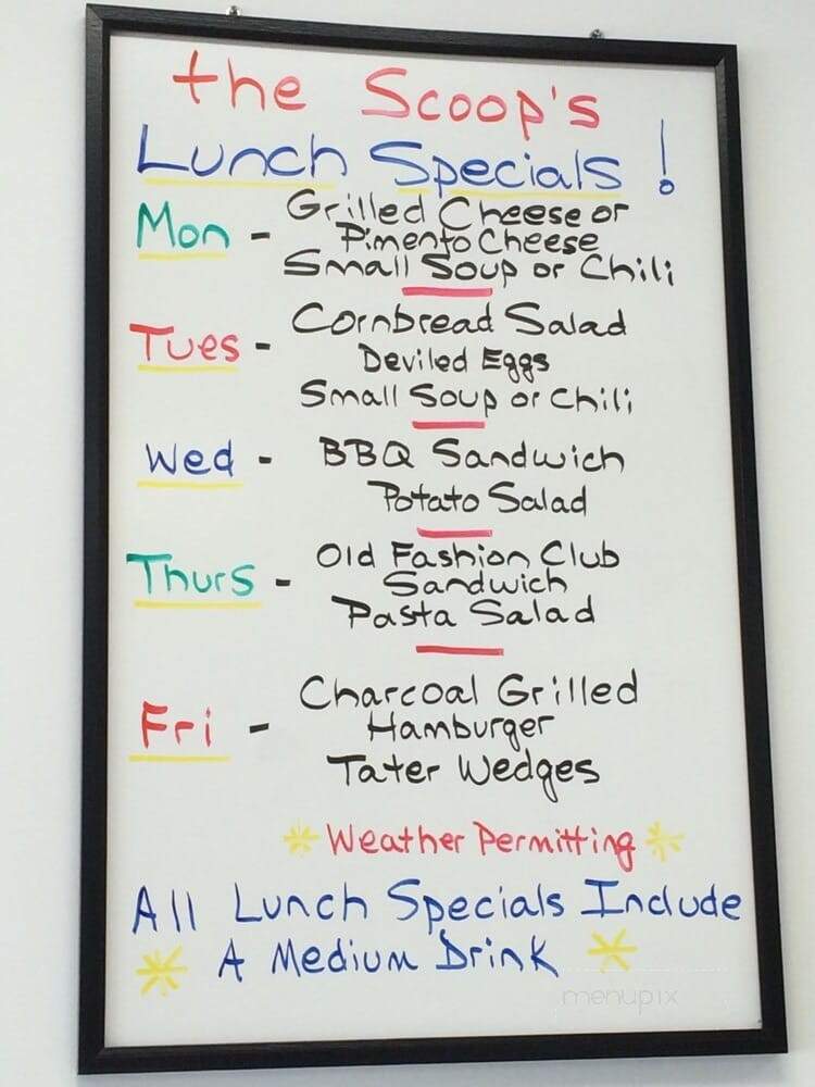 Scoop Ice Cream Parlor - Valdosta, GA menu_pic