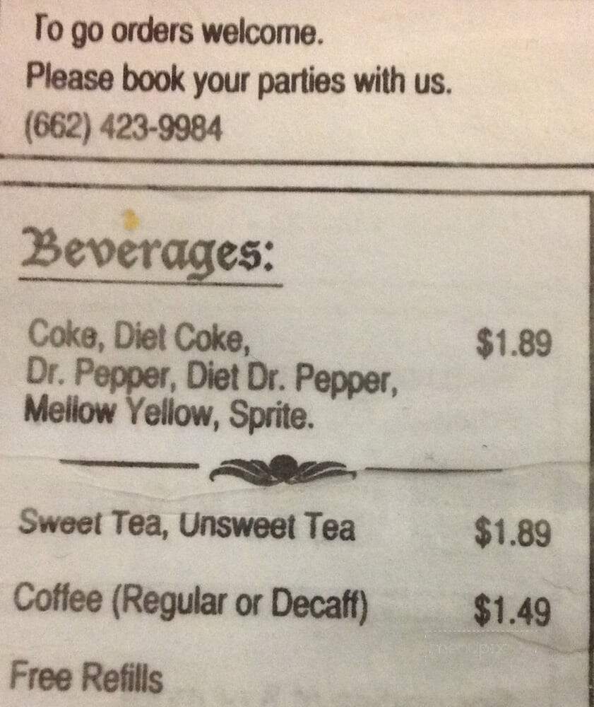 Country Squire Restaurant - Iuka, MS menu_pic