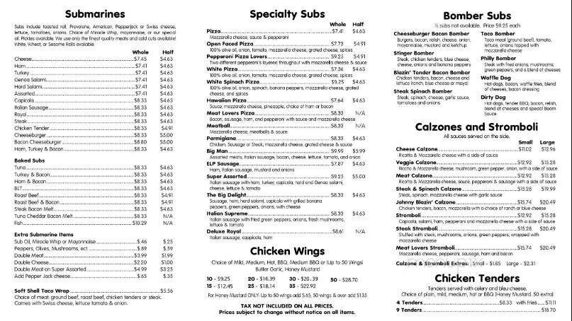 La Via Pizzeria Of Gowanda - Gowanda, NY menu_pic
