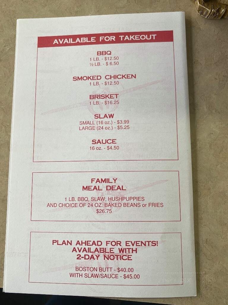 Flying Pig - Shelby, NC menu_pic