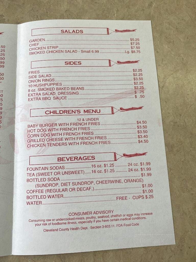 Flying Pig - Shelby, NC menu_pic