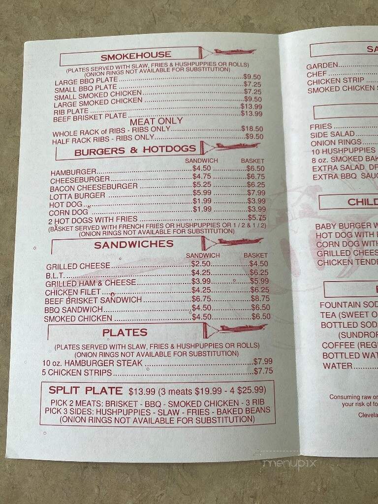 Flying Pig - Shelby, NC menu_pic