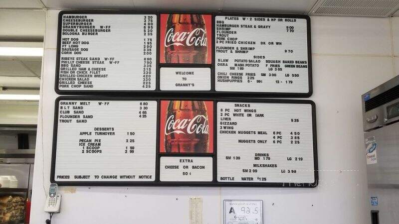 Granny's Drive-Inn - Louisburg, NC menu_pic