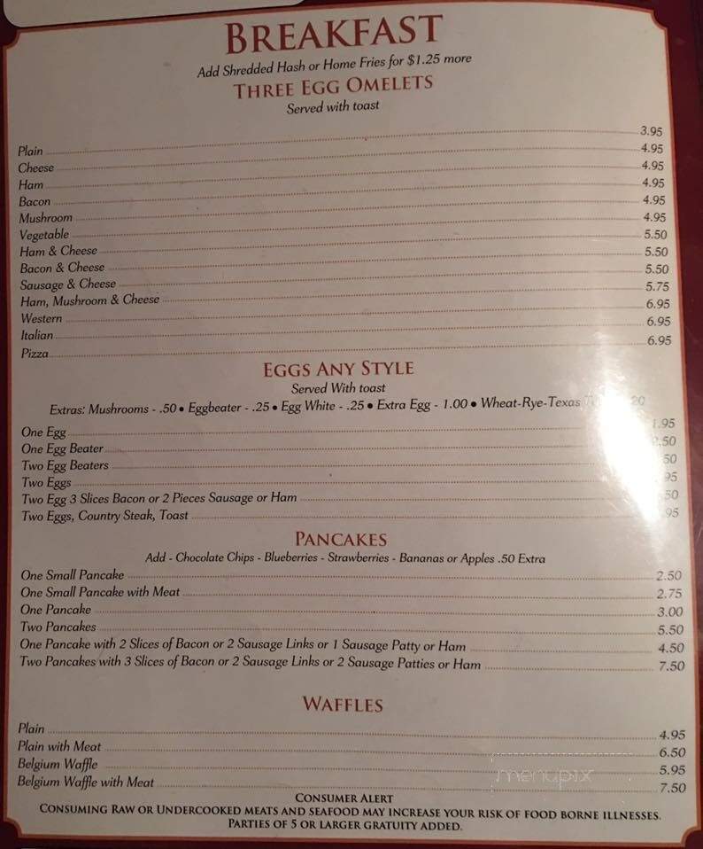 Central Restaurant - Apollo, PA menu_pic